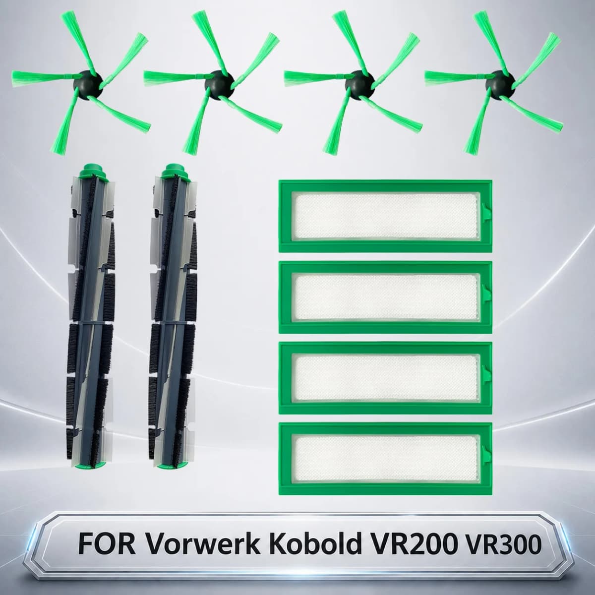 Replacement For Vorwerk Kobold VR200 VR300 Robot Vacuum Cleaner Main Roller Brush Side Brush Hepa Filter Spare Parts Accessories
