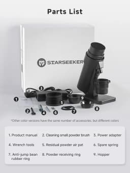STARSEEKER EDGE PLUS Electric Coffee Grinder 63MM Titanium Burr Stepless Fineness Adjustment Removable Magnetic Suction Port