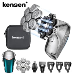 KENSEN S18 Electric Head Shaver Magnetic 7D Floating Blade 5 in 1 Grooming Kits Wet/Dry Head Shaving Machine Nose Trimmer Barber