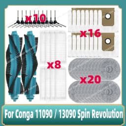 Compatible For Cecotec Conga 11090 / 13090 Spin Revolution Parts Main Side Brush Hepa Filter Mop Cloth Accessories