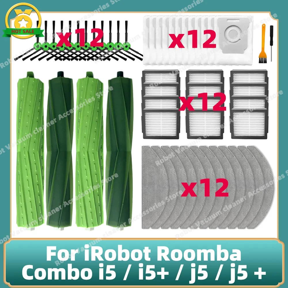 Compatible for IRobot Roomba Combo I5 / i5+ / J5 / j5+ Robot Vacuum Cleaner Main Side Brush HEPA Filter Accessories Parts