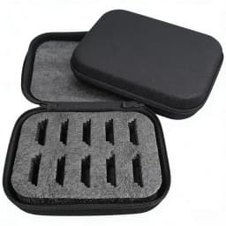 Grooming Clipper Blade Case Holder Organizer - Hard Travel Carrying Storage Holds 10 Blades - Upgrade