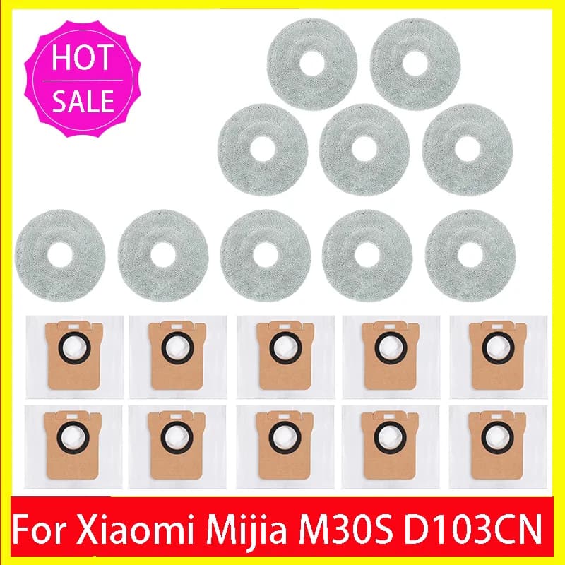 For Xiaomi Mijia M30S D103CN M40 X10+ X20+ X20 Plus X20 Max S20+ Replacement Parts Accessories Consumables Mop Cloth Dust Bag