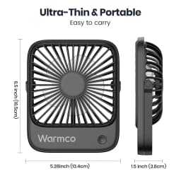 Warmco Mini USB Desk Fans Portable USB-C Desktop Cooling Fan 3-Speed Adjustable 180° Rotation Quiet Small Personal Fan for Home