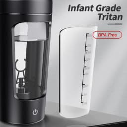630ml Electric Protein Shaker Cup with Powder Storage Container Mixer Cup Gym Sport Water Bottles with Wire Whisk Ball Drinkware
