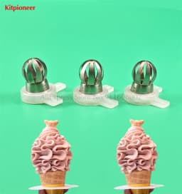 3 Pieces Mould Nozzle Cap Flower Petals Shaped Nozzles New Spare Parts Of YKF Soft Serve Ice Cream Machines Replacement Fittings