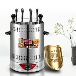 Electric BBQ Grill 6/8/10 Sticks Automatic Revolving Vertical Grill Timing Barbecue Tools Smokeless Mutton BBQ Skewers Machine