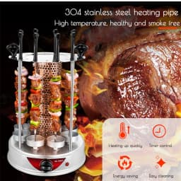 Electric BBQ Grill 6/8/10 Sticks Automatic Revolving Vertical Grill Timing Barbecue Tools Smokeless Mutton BBQ Skewers Machine