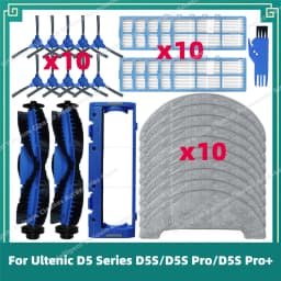 Fit For Ultenic D5 Series D5S / D5S Pro / D5S Pro+ / Lenovo E1 Vacuum Parts Main Side Brush Hepa Filter Mop Rag Accessories Kits