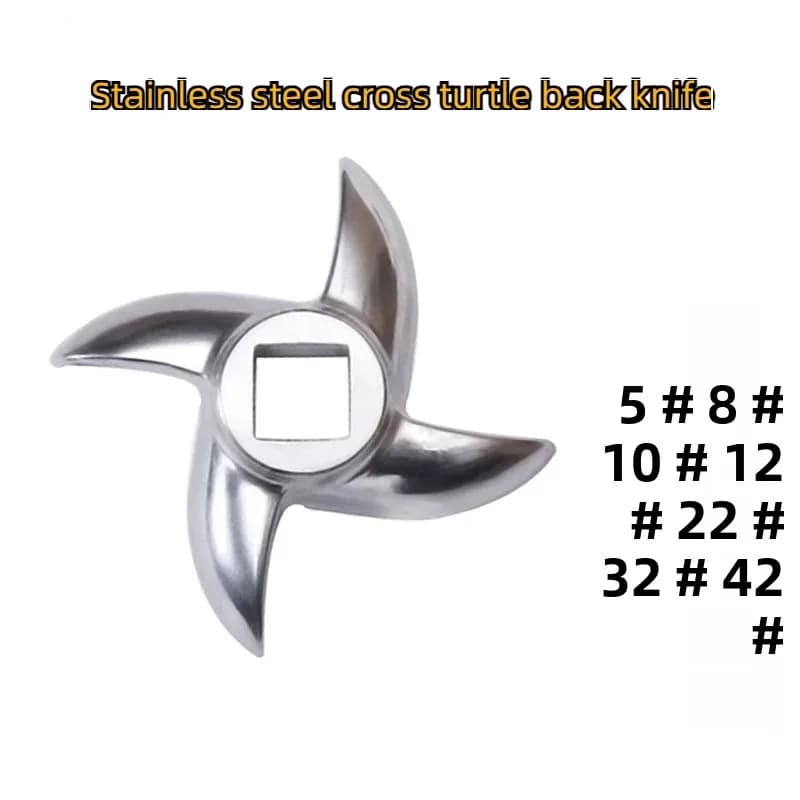 For Meat Grinder Blade Stainless Steel Turtle Back Knife Cross Blade Accessory, 12 Type 22 Type 32 Type Meat Cutter Blade