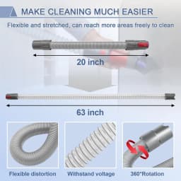 Scratch-free Dusting Brush + Flexible Extension Hose Attachment for Dyson V7 V8 V10 V11 V15 Cordless Vacuum Replacement Parts