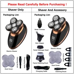 5 In 1 Electric Shaver For Men Bald Head Hair Clipper Nose Trimmer Floating 5 Blade Heads Shaving Beard Knife Rechargeable Razor