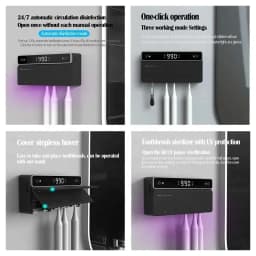 New Multi-function Toothbrush Storage UV Self-cleaning Bathroom Electric Sterilizer Box With Night Light UVC Light Rechargeable