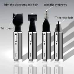 Kemei KM-6630 4-in-1 Professional Electric Rechargeable Nose & Ear Hair Trimmer Shaver for Men's Personal Care Tools Trimmer