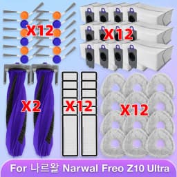 Fit For ( Narwal Freo Z10 Ultra / 나르왈 프레오 Z10 울트라 ) Vacuum Parts Main Roller Side Brush Cover Filter Mop Cloth Dust Bag