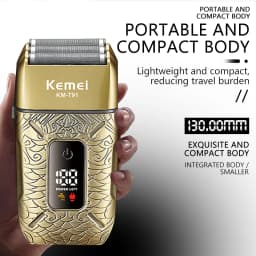Kemei Electric Triple Blades Razor Rechargeable Barber Foil Shavers Professional Cordless Bald Head Shaving Machine Men KM-T91