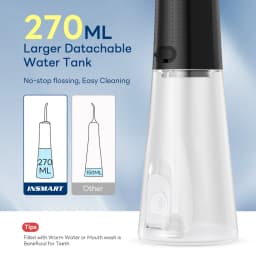 INSMART Water Flosser Dental Portable Oral Irrigator Water Flosser Teeth Whitening Waterproof Water Floss 270ML Teeth Cleaner