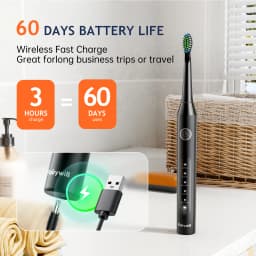 Fairywill Electric Sonic Toothbrush USB Charge FW-D7S Rechargeable Waterproof Electronic Tooth Brushes Replacement Heads Adult