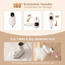 110V/220V Handheld Steam Iron Foldable Garment Steamer 1200W Power Portable 4 Speed Steamer Touch Screen Rotary Electric Iron