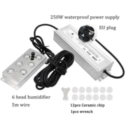 2/4/6/8/10/12 Head Ultrasonic Mist Maker Fogger Stainless Steel Air Humidier Garden/Rockery/Pool Fog Sprayer Generator 220V