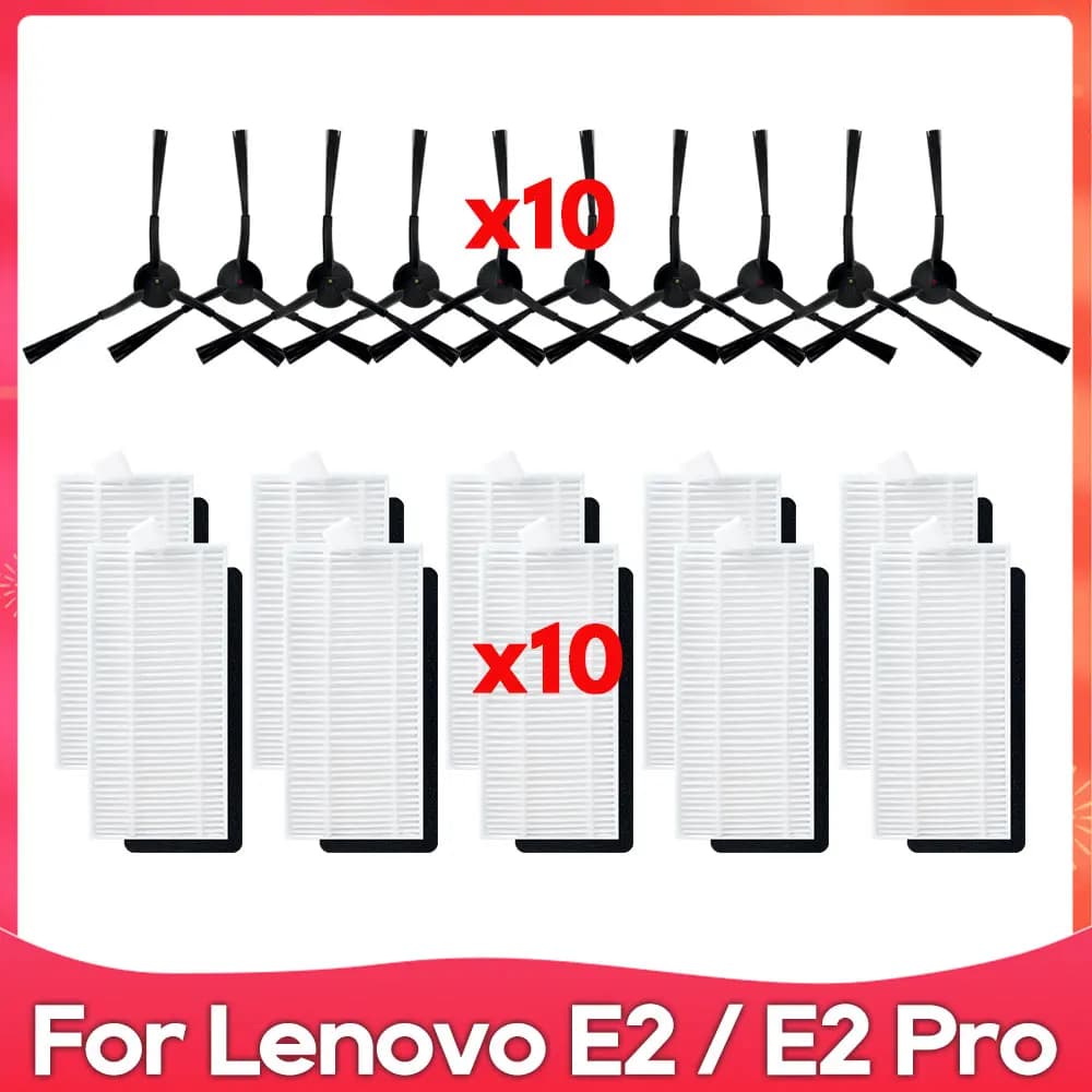 Compatible For Lenovo E2 / E2 Pro Robot Vacuums Hepa Filter Side Brush Accessories Spare Part Replacement