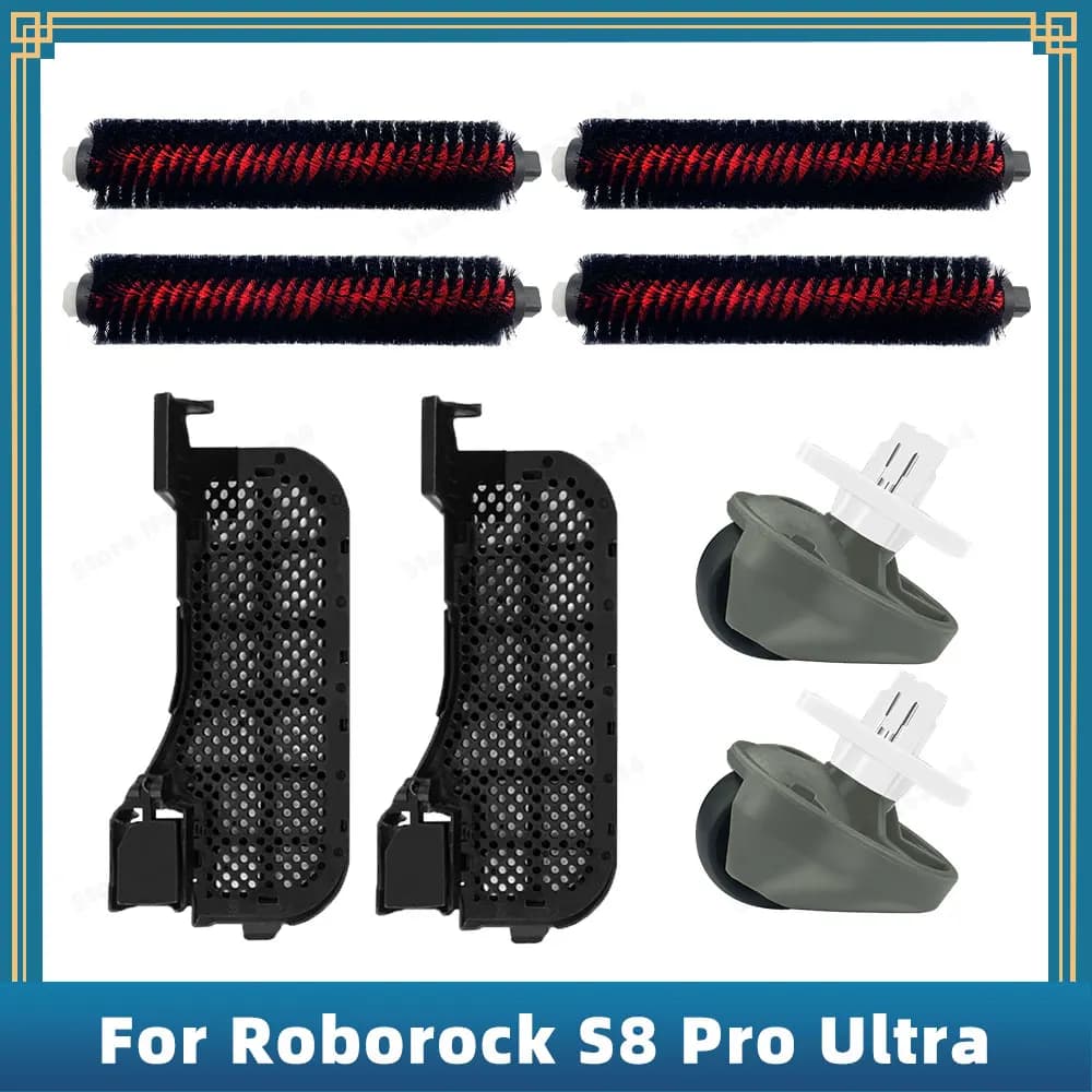 Compatible For Roborock S8 Pro Ultra Parts Accessories Cleaning Tank Filter High Speed Cleaning Rolling Brush Front Wheel Caster