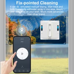 Window Vacuum Robot Cleaner WD9,4-Way Water Spray, Floating Scraper Tech,Wet Dry Scrape & Wipe in One,Home Wall Glass Cleaning