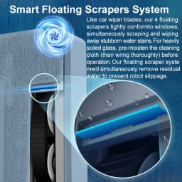 Window Vacuum Robot Cleaner WD9,4-Way Water Spray, Floating Scraper Tech,Wet Dry Scrape & Wipe in One,Home Wall Glass Cleaning