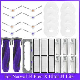 For 나르월 Narwal J4, Freo X Ultra, J4 Lite Vacuum Cleaner Side Brush Roller Brush HEPA Filter Mop Pad Spare Parts Accessories