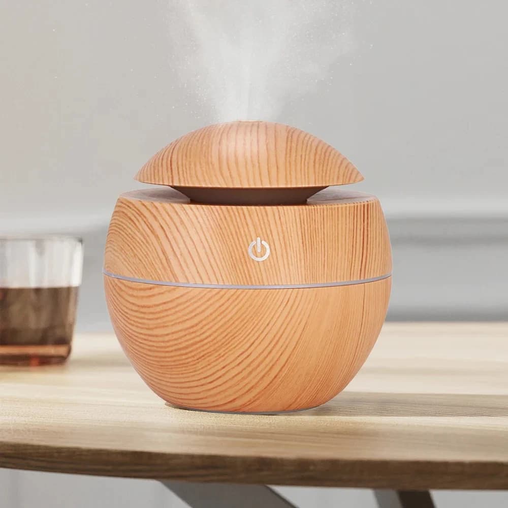 Home Wood Grain Air Humidifier Purifier Aroma Diffuser USB Ultrasonic Cool Mist Sprayer Essential Oil Fragrance
