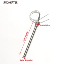 SNDHEATER 1KW Thread Single Head Electric Tube DN15/21mm(1/2") 201SS Tube 12x100-200mm Cartridge Heater 110/220/380V 1pc