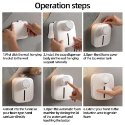 Hot Soap Dispenser Automatic Wall-mounted Rechargeable Temperature Display Liquid Foam Soap Dispensers Hand Sanitizer Machine