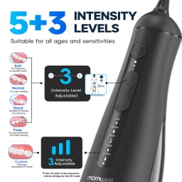Portable Oral Irrigator with 5 Jet Tips , 5 Cleaning Modes of 3 water pressure , 300ml Water Tank IPX7 Waterproof Water Flosser