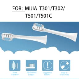 Replacement Toothbrush Heads for Mijia T301/T302/T501C Xiaomi Sonic Electric Toothbrush DuPont Soft Bristle Nozzles with Caps