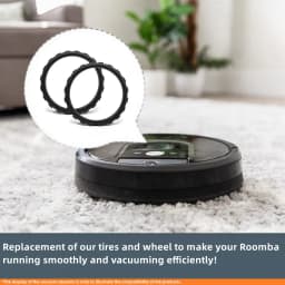Replacement Tires for IRobot Roomba Vacuum 500, 600, 700, 800, 900, E5, E6, i7 Series, A Pair of Tires and Front Caster Wheel As