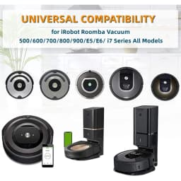 Replacement Tires for IRobot Roomba Vacuum 500, 600, 700, 800, 900, E5, E6, i7 Series, A Pair of Tires and Front Caster Wheel As
