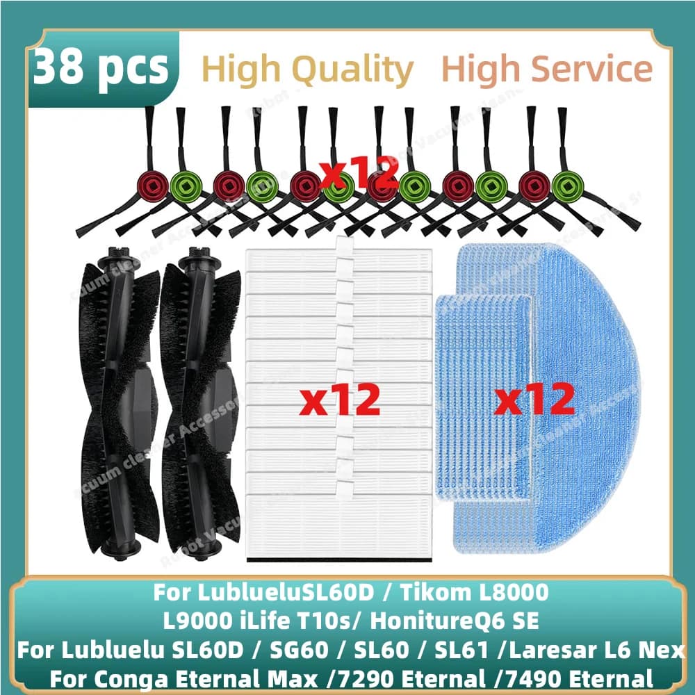Compatible For Lubluelu SG60 SL60 SL60D SL61 / Tikom L9000 / L8000 Parts Main Side Brush Hepa Filter Mop Cloth Accessories