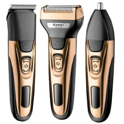 KEMEI 3IN1 GROOMING KIT ELECTRIC SHAVER FOR MEN BEARD HAIR TRIMMER BODY NOSE EAR SHAVING MACHINE FACE RAZOR RECHARGEABLE