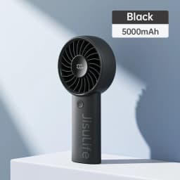 JISULIFE Handheld Fan,5 Levels of Strong Wind,Safety Lock,5000mAh Battery,LED Display,USB Rechargeable,Summer Personal Fan