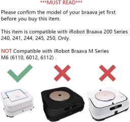 Washable Mopping Pads Kit For iRobot Braava Jet 200 Series 240 241 245 250 Robot Vacuum Cleaner Mop Cloths Rags Pads Replacement