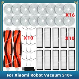 Compatible For Xiaomi Robot Vacuum S10+ / S10 Plus B105 Spare Parts Accessories Main Side Brush Hepa Filter Mop Rag Cloth