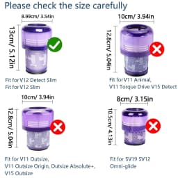 For Dyson V12 Detect Slim Absolute Extra Hepa Filter , Washable Filter, Replacement Filter for Dyson Slim Series Vacuum Cleaner