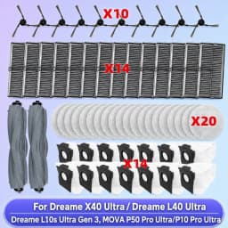 Fit For Dreame L10s Ultra Gen 3, Dreame X40 Ultra/ L40 Ultra, MOVA P50 Pro Ultra/P10 Pro Ultra Tricut Brush Filter Mop Cloth Bag
