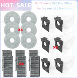 Fit For Dreame L10s Ultra Gen 3, Dreame X40 Ultra/ L40 Ultra, MOVA P50 Pro Ultra/P10 Pro Ultra Tricut Brush Filter Mop Cloth Bag