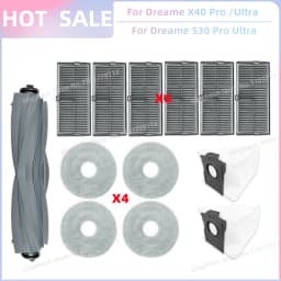 Fit For Dreame L10s Ultra Gen 3, Dreame X40 Ultra/ L40 Ultra, MOVA P50 Pro Ultra/P10 Pro Ultra Tricut Brush Filter Mop Cloth Bag