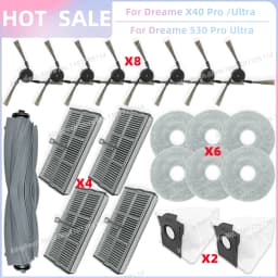 Fit For Dreame L10s Ultra Gen 3, Dreame X40 Ultra/ L40 Ultra, MOVA P50 Pro Ultra/P10 Pro Ultra Tricut Brush Filter Mop Cloth Bag