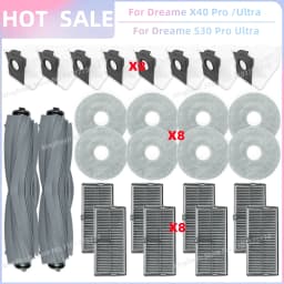 Fit For Dreame L10s Ultra Gen 3, Dreame X40 Ultra/ L40 Ultra, MOVA P50 Pro Ultra/P10 Pro Ultra Tricut Brush Filter Mop Cloth Bag