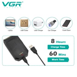 VGR 375 Professional Men's Electric Shaver Waterproof Independent Foil Electric Shaver Convenient Cordless Hair Trimmer