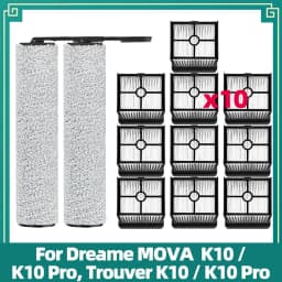 Compatible For MOVA K10 / K10 Pro, Trouver K10 / K10 Pro Vacuum Cleaner Replacement Kits Roller Main Brush HEPA Filter Parts
