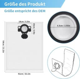 Vacuum Cleaner Bags for Nilfisk Alto Aero 20/21/25/26/31, Makita VC2000L VC2010L VC2012L VC2511L VC2512L VC3011L VC3012L VC3511L